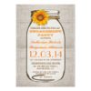 Rustic Burlap Mason Jar Sunflower Engagement Party Invitation Card