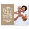 Rustic Burlap Modern Vintage Photo Save The Date Postcard