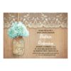 Rustic Mason Jar Turquoise Hydrangea Bridal Shower Invitation Card