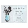Rustic Mason Jar & Wildflowers Save The Date Invitation Card