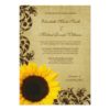 Rustic Sunflower Swirls Wedding Invitation Card
