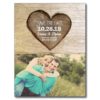 Rustic Tree Carved Wood Heart Photo Save The Date Postcard