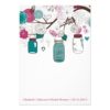Sangria & Teal Mason Jars Bridal Shower Invitation Card