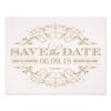 Save The Date Postcard | Antique Gold Flourish Paper Invitation Card