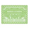 Scalloped Papel Picado Wedding Invite - Green Invitation Card