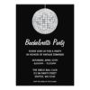 Silver And Black Disco Ball Bachelorette Party Invitation Card