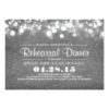 Silver Glitter & String Lights Rehearsal Dinner Invitation Card