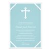 Simple Cross | Blue Boys First Communion Invitation Card