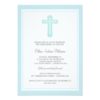 Simple Holy Cross Blue Boy Christening Invitation Card