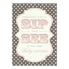 Sip And See Sweet Baby Girl Pink Brown Invitation Card