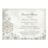 Snowflake Winter Bridal Shower Cream Charcoal Invitation Card