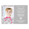 Snowflakes Bow Winter Onederland Photo Birthday Invitation Card