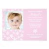 Snowflakes Winter Onederland Pink Photo Birthday Invitation Card