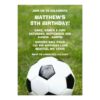 Soccer Ball And Grass Birthday Party Invitation Card