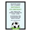 Soccer Ball Birthday Party Invitation Card