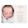 Splendid Cross Photo Baptism Invitation - Pink Invitation Card