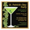 St. Patricks Day Shamrock Martini Invitation Square Invitation Card