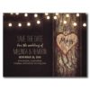String Lights Carved Heart Rustic Save The Date Postcard