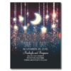 String Lights Moon Stars Romantic Save The Date Postcard