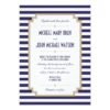 Stylish Blue White Nautical Wedding Invitation Card