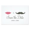 Stylish Mustache And Lips Save The Date Paper Invitation Card