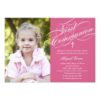 Stylish Script First Communion Invitation - Pink Invitation Card