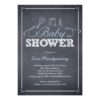 Stylishly Chalked Baby Shower Invitations - Blue Invitation Card