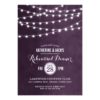 Summer String Lights Rehearsal Dinner Invitation Card