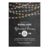 Summer String Lights Rehearsal Dinner Invitation Card