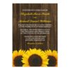 Sunflowers Barn Wood Wedding Invitation Card