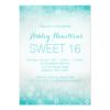 Sweet 16 Vintage Teal Winter Wonderland Invitation Card