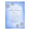 Sweet 16 Winter Wonderland Sparkle Snowflakes Blue Invitation Card