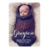 Sweet Welcome Two Photo Modern Birth Announcement Invitation Card
