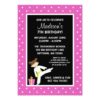 Taekwondo Karate Pink Stars Girl Birthday Invitation Card