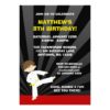 Taekwondo Karate Yellow Belt Birthday Invitation Card