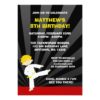 Taekwondo Karate Yellow Belt Birthday Invitation Card