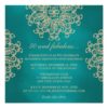 Teal And Gold Indian Inspired Birthday Square Paper Invitation Card