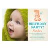Teal & Orange 1St | First Birthday Invitation Card