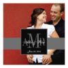 Three Monogram Couple Photo Wedding Invitation Square Invitation Card