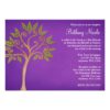 Tree Of Life Swirls Purple Bat Mitzvah Invitation Card