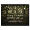 Trees Path Romantic String Lights Save The Date Postcard