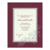 Trendy Burgundy Bridal Shower Silver Swirls Paper Invitation Card