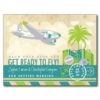 Tropical Airline Travel Save The Date Postcard