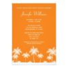 Tropical Palm Tree Orange Bridal Shower Invitation Card