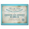 Turquoise Save The Date Vintage Tickets Postacards Postcard