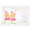 Twin Girls First Birthday Party Invitation Card