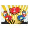 Twins Superhero Birthday Invitation Card