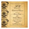 Vintage Black Damask Rehearsal Dinner Invite Square Invitation Card