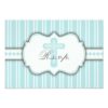 Vintage Blue Stripe Religious Rsvp Response Card Invitation Card