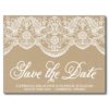 Vintage Chic Brocade Lace Save The Date Postcard